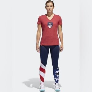 Adidas Leggings Women’s NWT USA Volleyball Ball Team‎ medium Full Length